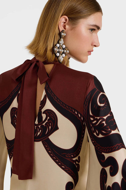 Grenadilla print satin dress