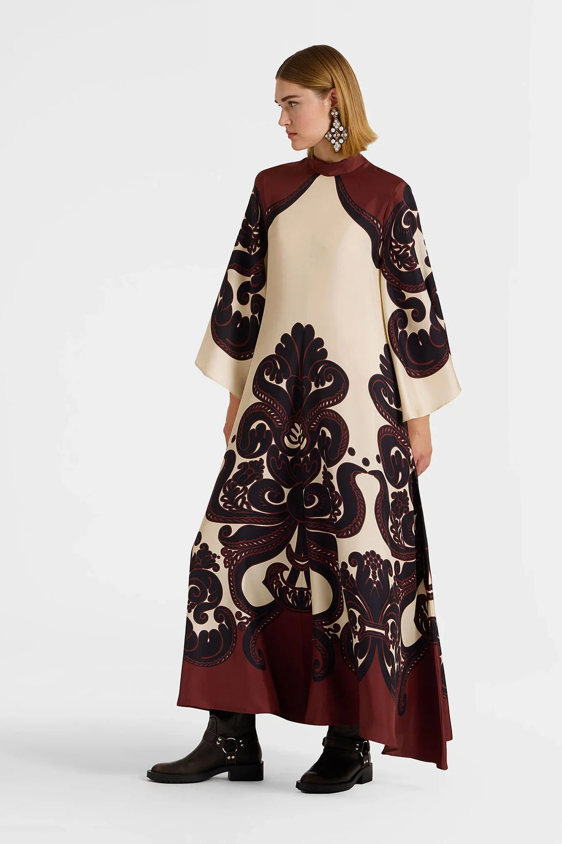Grenadilla print satin dress