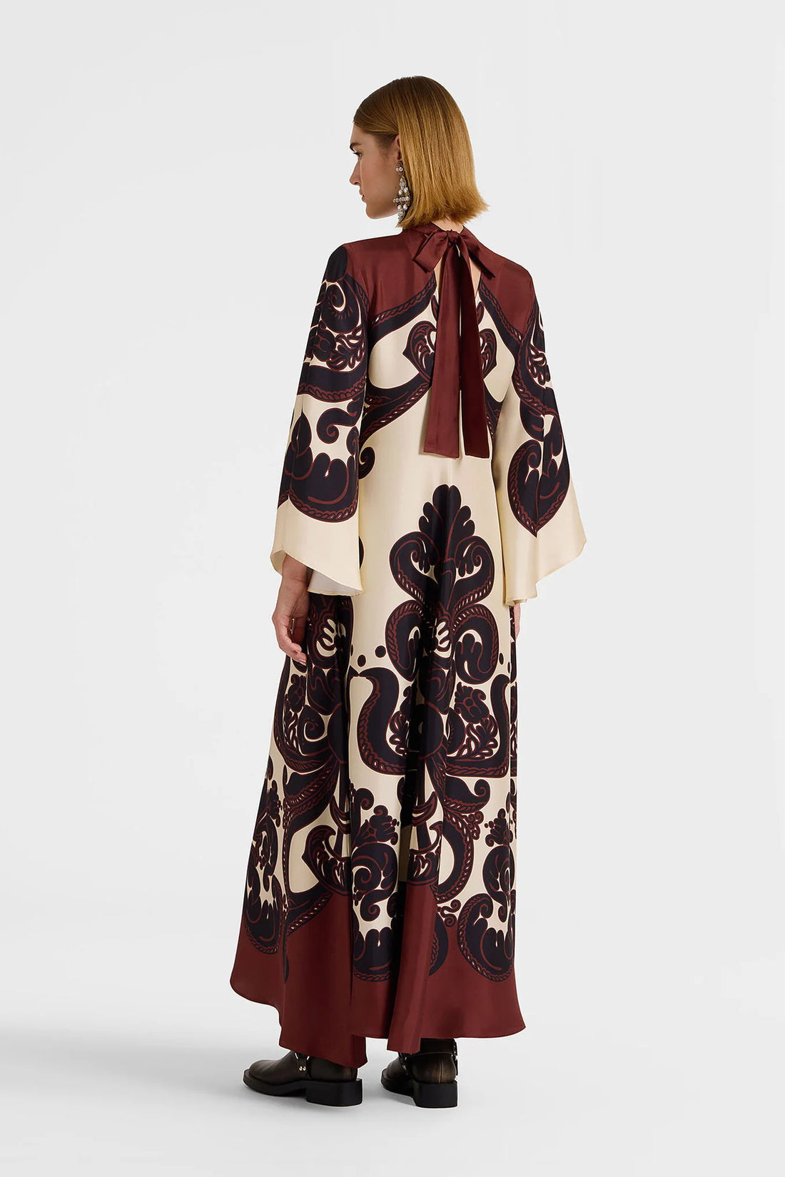 Grenadilla print satin dress